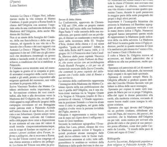 Matteo Catalano e il culto di Santa Maria dell’Odigitria Matteo Catalano e il culto di Santa Maria dell’Odigitria